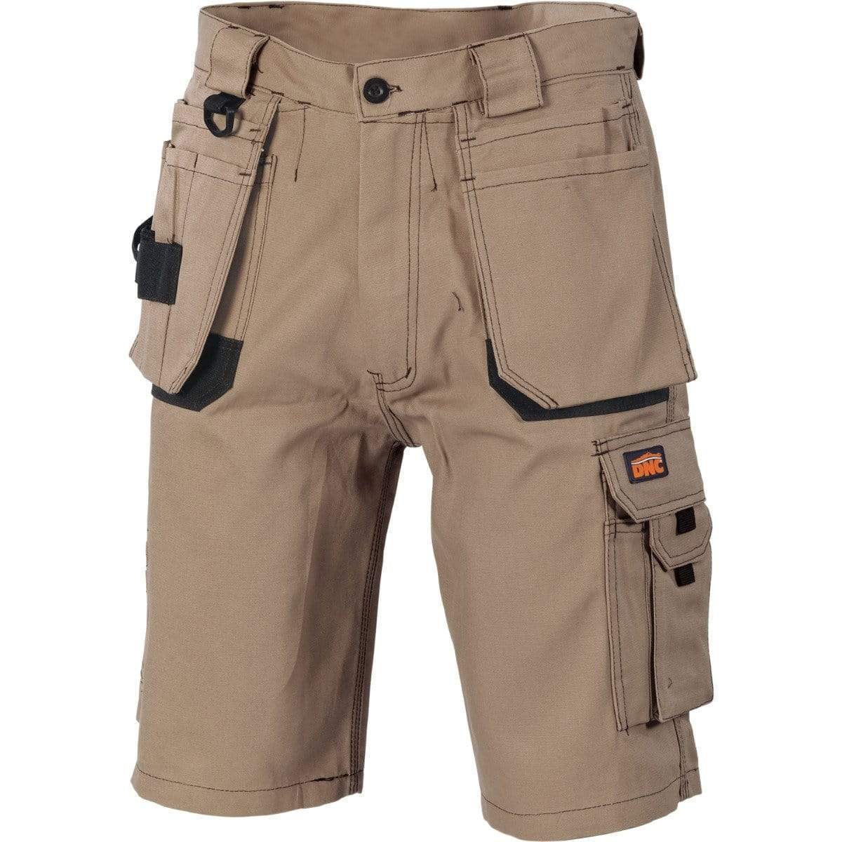 Dnc Workwear Duratex Cotton Duck Weave Tradies Cargo Shorts - With Twin Holster Tool Pocket - 3336